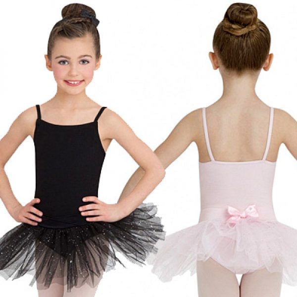Tutù con tulle brillantinato e fiocco